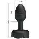 PRETTY LOVE - PLUG ANALE OLMAN CON LUCE LED NERO 8,8 CM